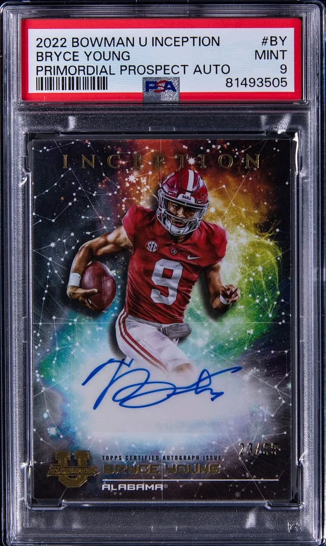 2022-23 Bowman University Bryce Young Inception Primordial Prospect Autograph #PMP-BY card image