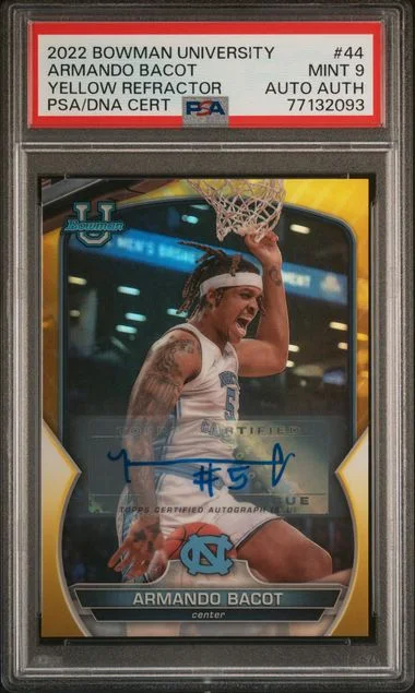 2022-23 Bowman University Chrome Armando Bacot Yellow Refractor #44 card image