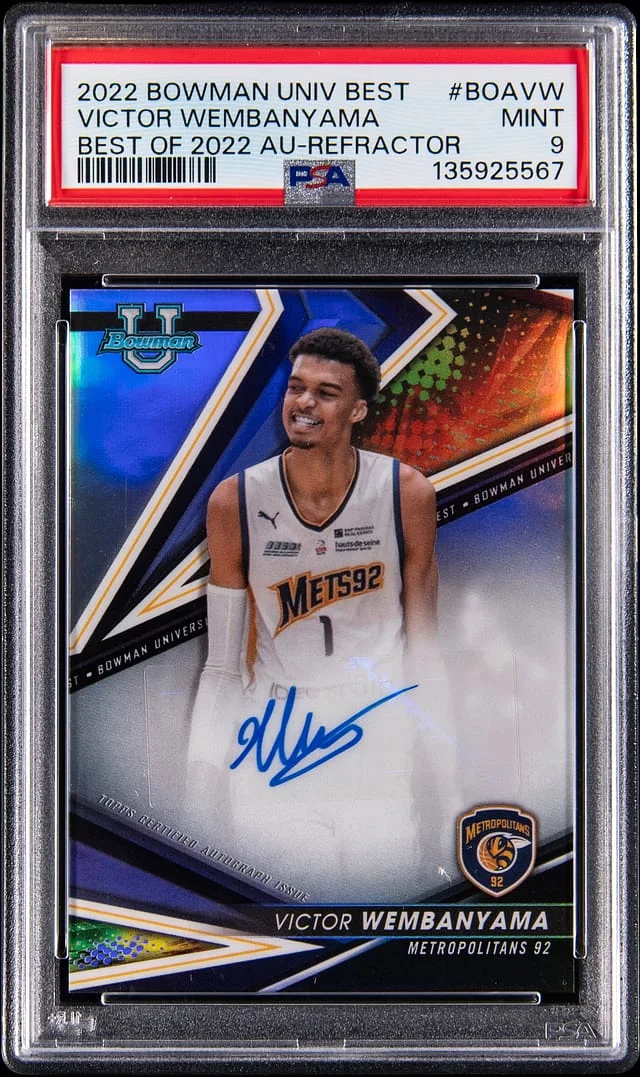 2022-23 Bowman University Chrome Victor Wembanyama Best of 2022 Autograph Refractor #BOA-VW card image