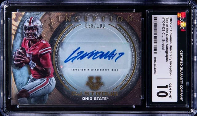 2022-23 Bowman University CJ Stroud Inception Top Of The Class Autographs #TOP-CS card image