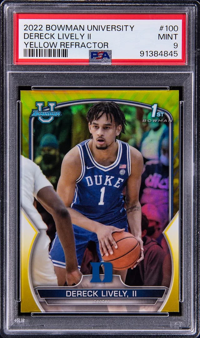 2022-23 Bowman University Dereck Lively II Blue Raywave Refractor #100 card image