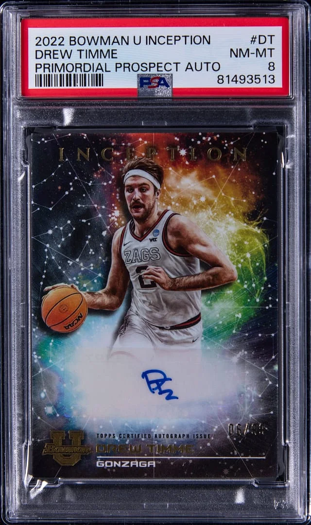 2022-23 Bowman University Drew Timme Inception Primordial Prospect Autograph #PMP-DT card image