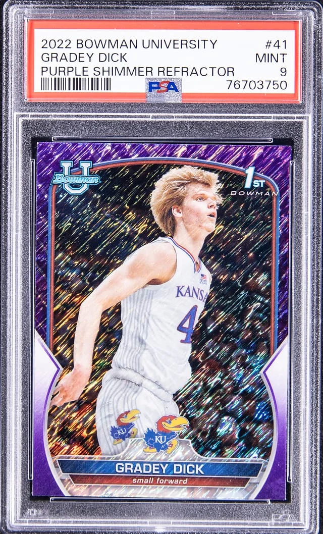 2022-23 Bowman University Gradey Dick Purple Shimmer Refractor #41 card image