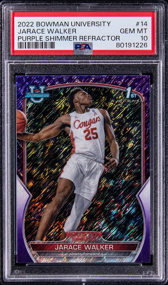 2022-23 Bowman University Jarace Walker Purple Shimmer Refractor #14 card image