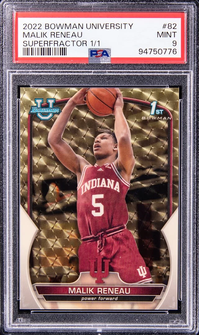 2022-23 Bowman University Malik Reneau SuperFractor #82 card image
