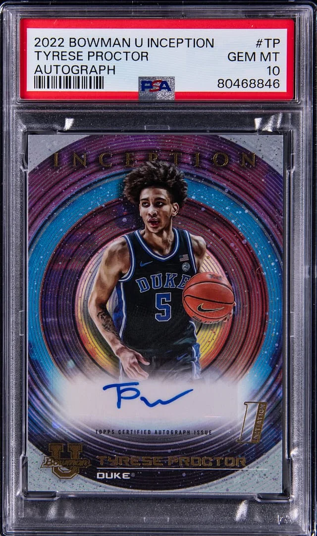 2022-23 Bowman University Tyrese Proctor Inception Autograph #BIA-TP card image