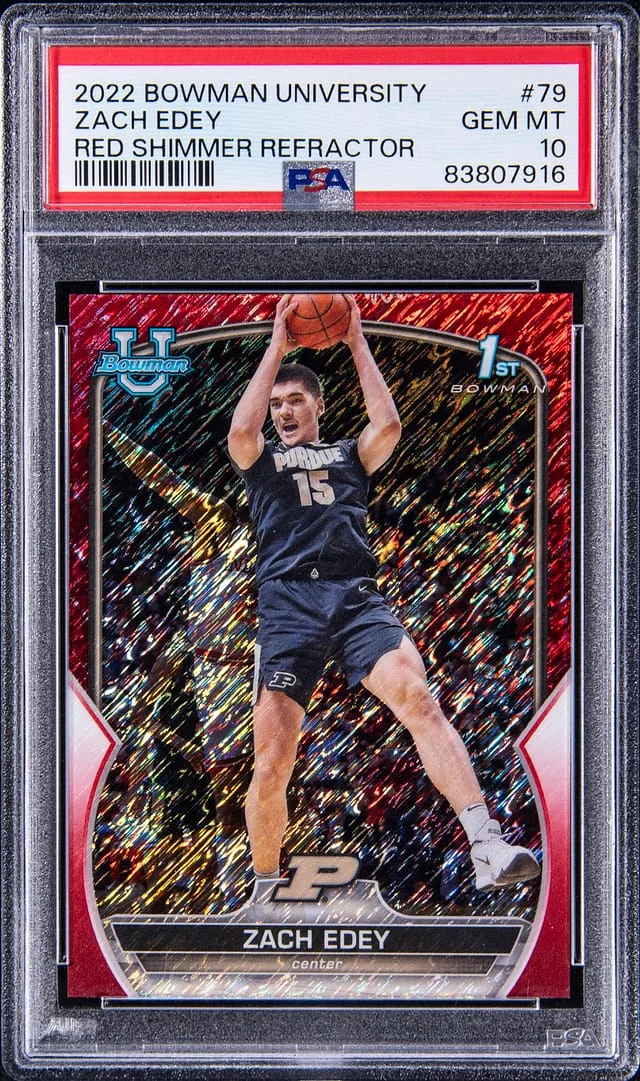 2022-23 Bowman University Zach Edey Red Shimmer Refractor #79 card image