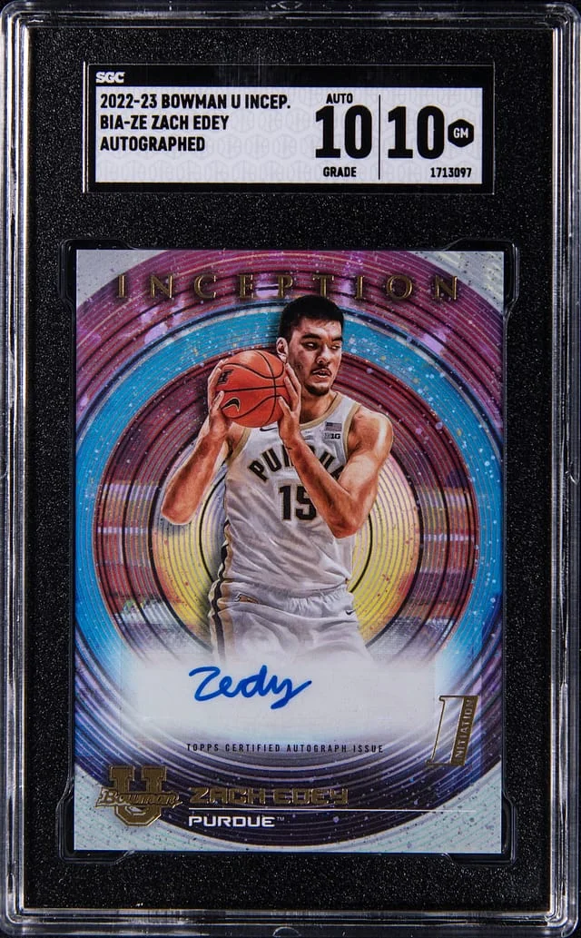 2022-23 Bowman University Zach Edey Inception Autograph #BIA-ZE card image