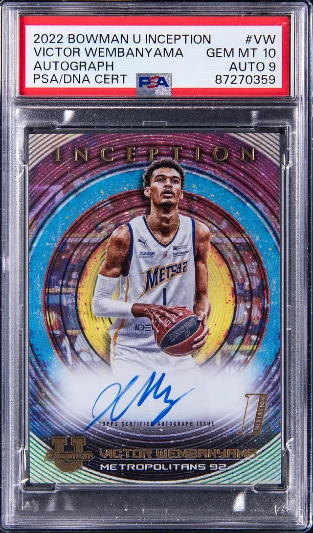 2022-23 Bowman Victor Wembanyama U Inception Autograph #VW card image