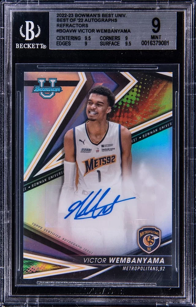 2022-23 Bowman's Best Victor Wembanyama University Best of '22 Autographs #BOA-VW card image