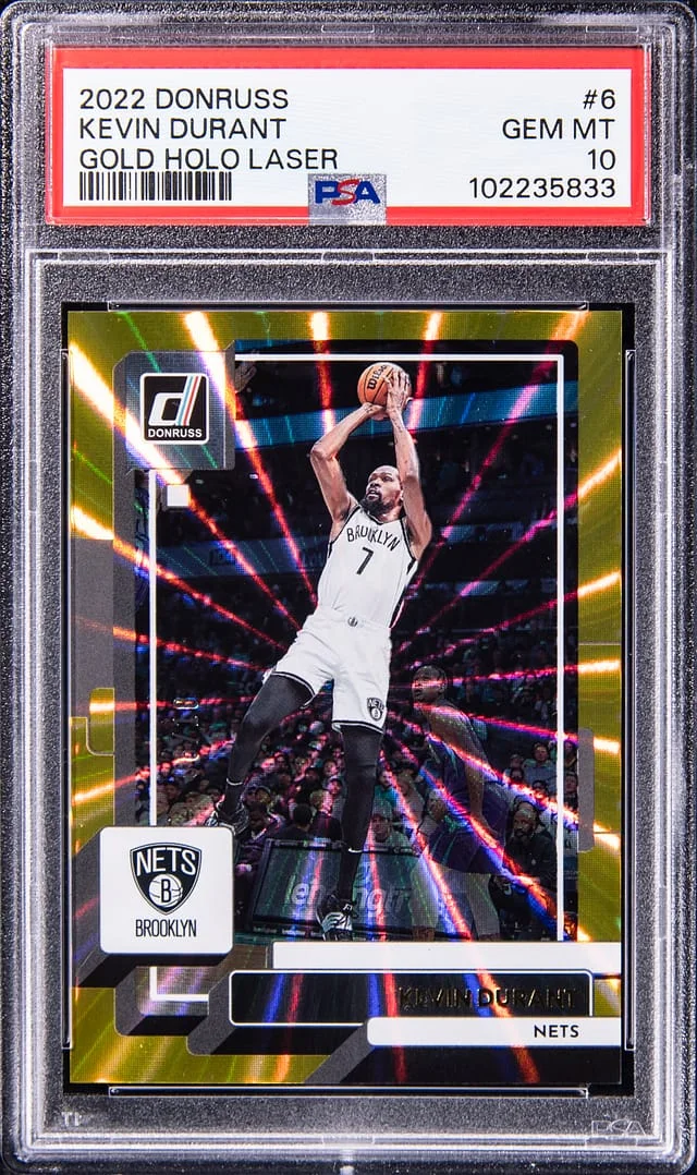 2022-23 Donruss Kevin Durant Gold Hologram Laser #6 card image