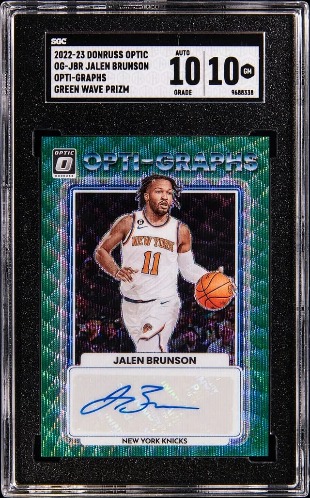 2022-23 Donruss Optic Jalen Brunson Opti-Graphs Green Wave Prizm #OG-JBR card image