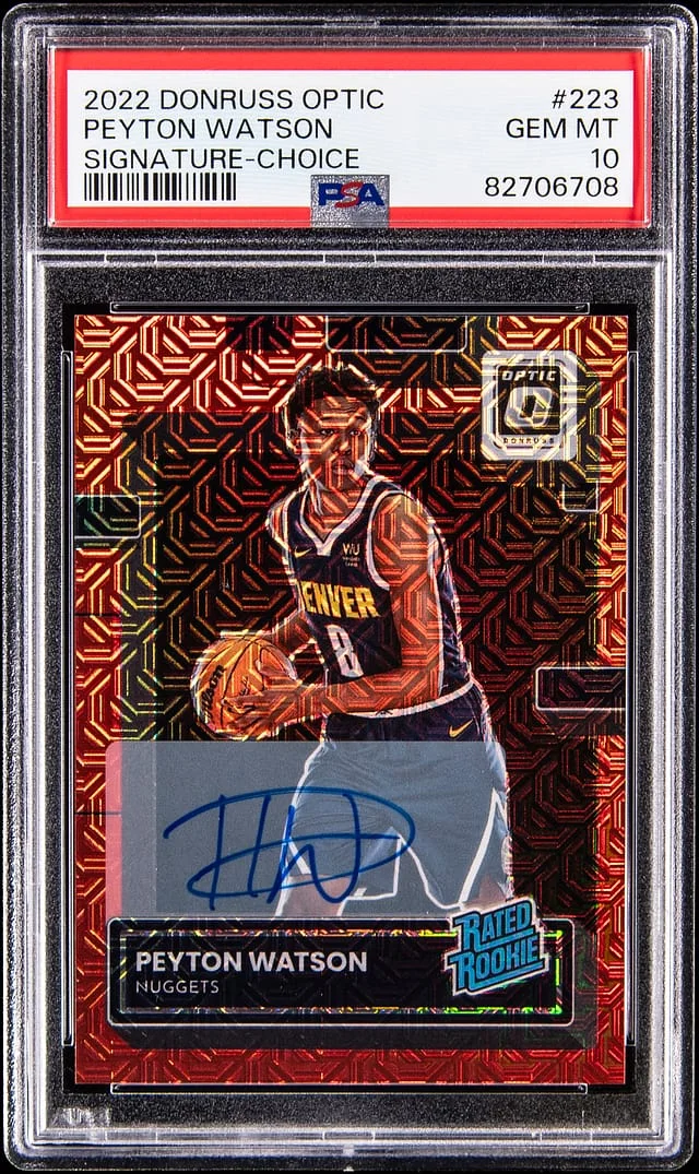 2022-23 Donruss Optic Peyton Watson Signature Choice #223 card image