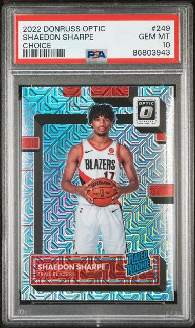 2022-23 Donruss Optic Shaedon Sharpe Choice Rated #249 card image