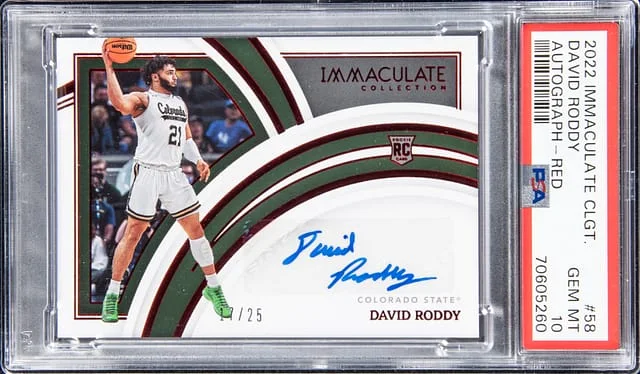 2022-23 Immaculate David Roddy Collegiate Autograph - Red #58 card image