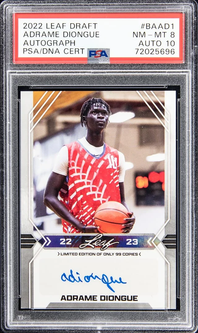 2022-23 Leaf Adrame Diongue Draft #BAAD1 card image