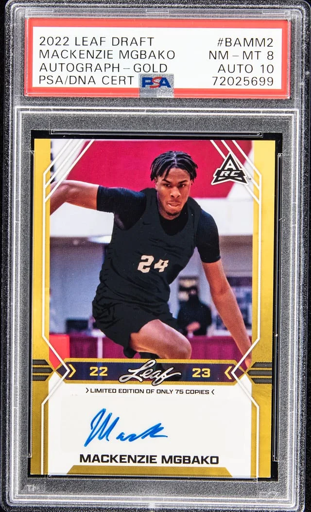 2022-23 Leaf Mackenzie Mgbako Draft Autograph - Gold #BAMM2 card image