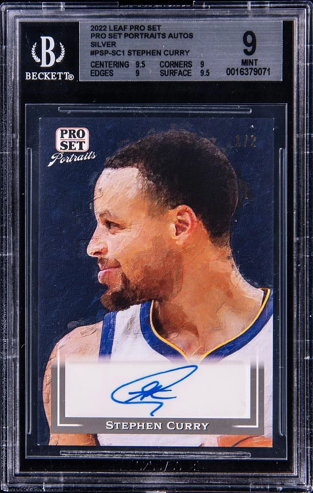 2022-23 Leaf Stephen Curry Pro Set Portrait Autographs Silver #PSP-SC1 card image