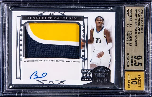2022-23 Leaf Trinity Bennedict Mathurin Patch Autographs #PABM1 card image