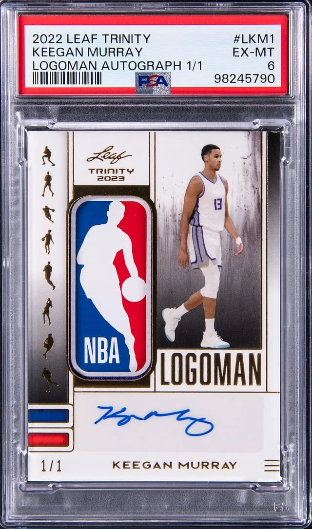 2022-23 Leaf Trinity Keegan Murray Logoman Autograph #L-KM1 card image