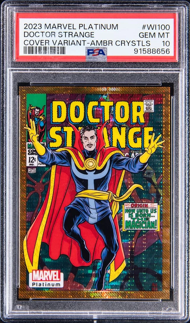 2022-23 Marvel Platinum Cover Variant Amber Crystals Doctor Strange #WI100 card image