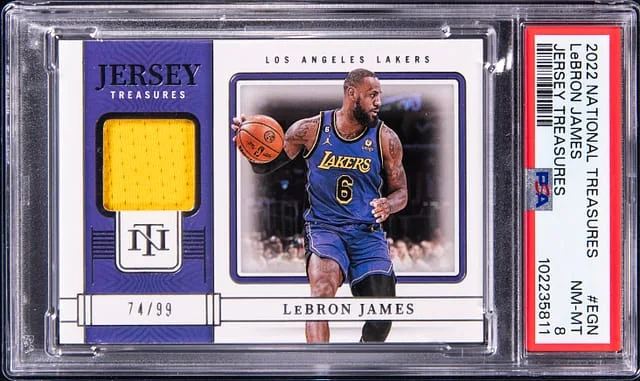 2022-23 National Treasures LeBron James Jersey Treasures #EGN card image