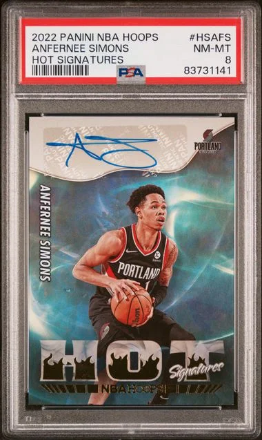 2022-23 Panini Anfernee Simons NBA Hoops Hot Signatures #HS-AFS card image