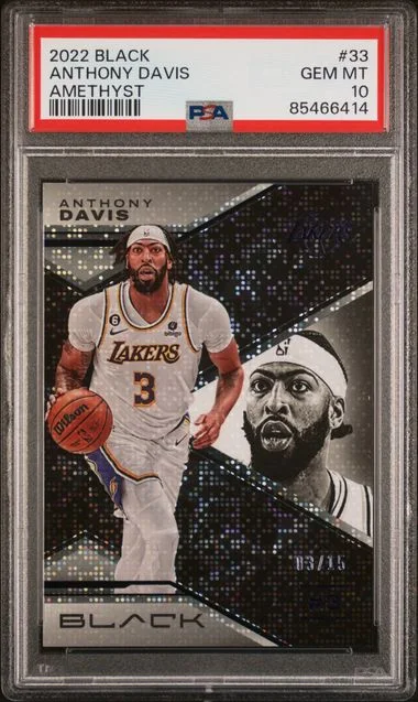 2022-23 Panini Black Anthony Davis Amethyst #33 card image