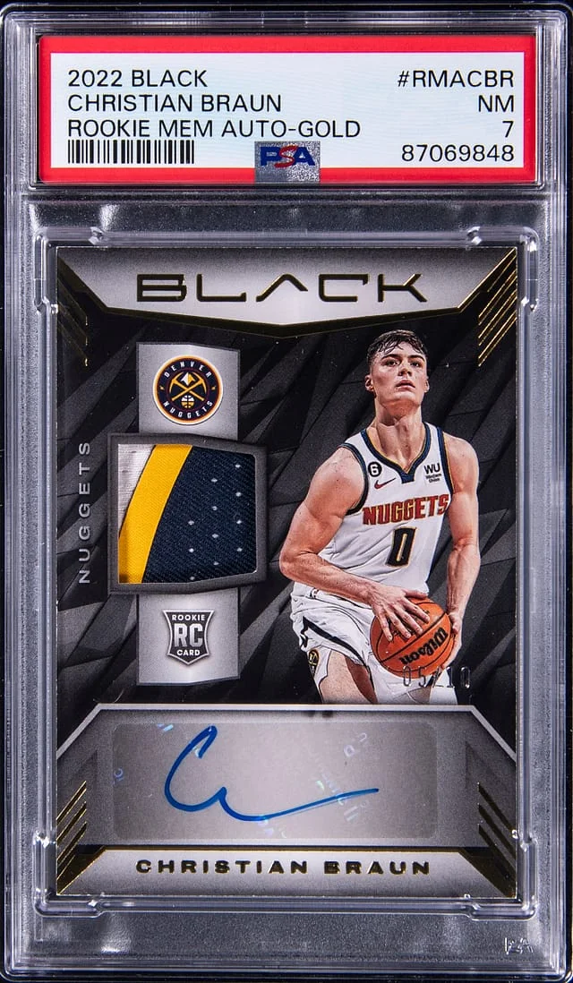 2022-23 Panini Black Christian Bruan Memorabilia Autograph Gold #RMACBR card image