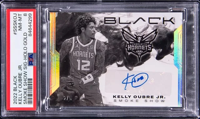 2022-23 Panini Black Kelly Oubre Jr. Smoke Show Signatures Holo Gold #SSSKOJ card image