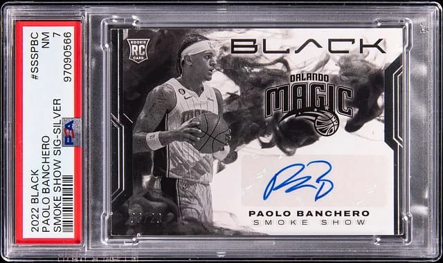 2022-23 Panini Black Paolo Banchero Smoke Show Signature Silver #SSS-PBC card image