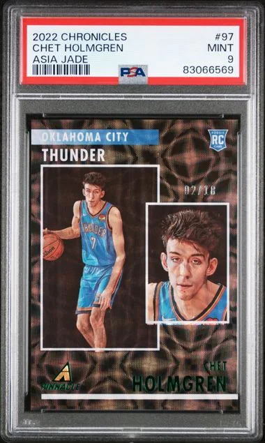 2022-23 Panini Chronicles Chet Holmgren Asia Jade #97 card image