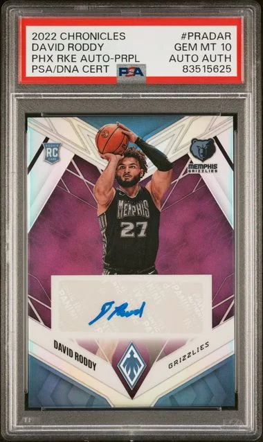 2022-23 Panini Chronicles David Roddy Phoenix Autographs Purple #PRA-DAR card image