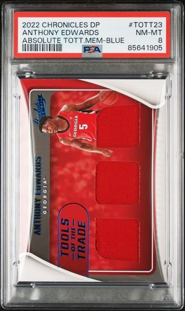 2022-23 Panini Chronicles Draft Picks Anthony Edwards Absolute Tools Of Trade Memorabilia Blue #TOTT-23 card image