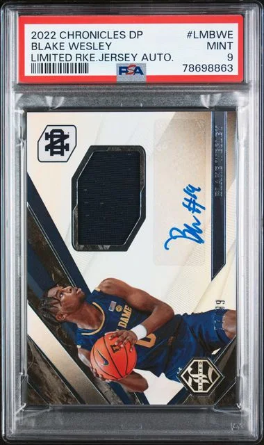 2022-23 Panini Chronicles Draft Picks Blake Wesley Limited Jersey Autograph #LM-BWE card image