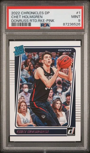 2022-23 Panini Chronicles Draft Picks Chet Holmgren Donruss Rated #1 card image