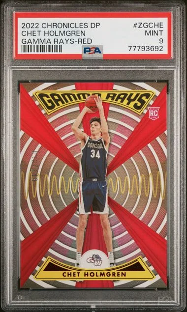 2022-23 Panini Chronicles Draft Picks Chet Holmgren Gamma Rays Red #ZG-CHE card image