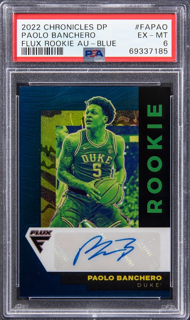 2022-23 Panini Chronicles Draft Picks Paolo Banchero Flux Autographs Blue #FA-PAO card image