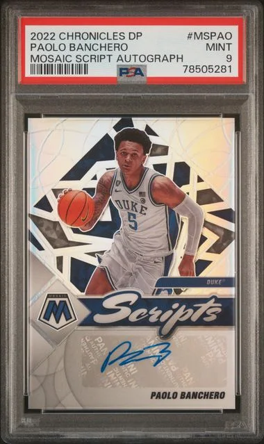 2022-23 Panini Chronicles Draft Picks Paolo Banchero Mosaic Script Autographs #MS-PAO card image