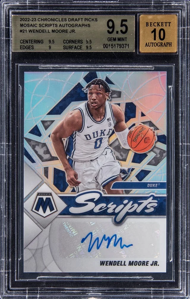 2022-23 Panini Chronicles Draft Picks Wendell Moore Jr. Mosaic Scripts Autographs #21 card image