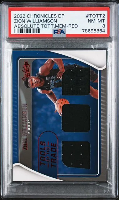 2022-23 Panini Chronicles Draft Picks Zion Williamson Absolute Tools Of Trade Memorabilia Red #TOTT2 card image