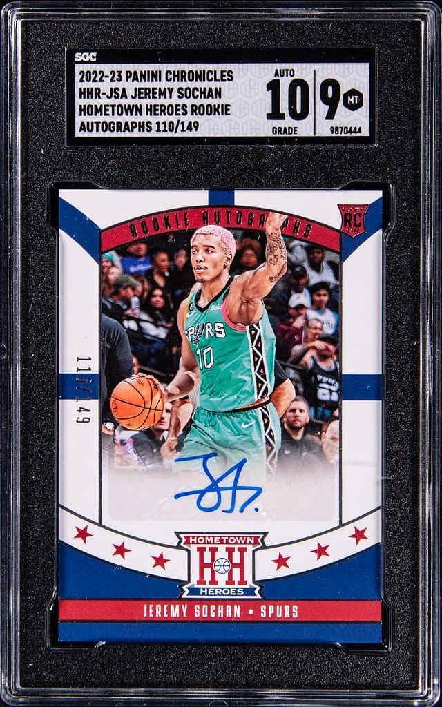 2022-23 Panini Chronicles Jeremy Sochan Hometown Heroes Autographs #HHR-JSA card image