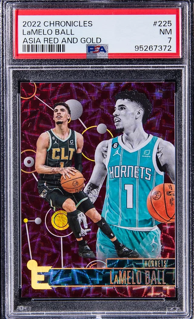 2022-23 Panini Chronicles LaMelo Ball Asia Red and Gold #225 card image