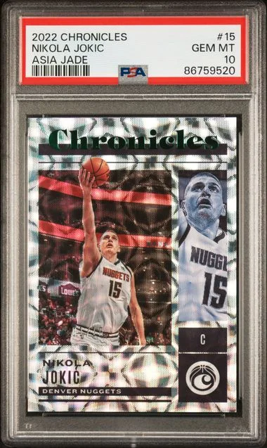 2022-23 Panini Chronicles Nikola Jokic Asia Jade #15 card image
