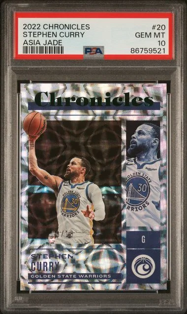 2022-23 Panini Chronicles Stephen Curry Asia Jade #20 card image
