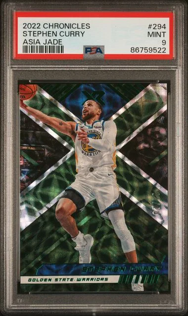 2022-23 Panini Chronicles Stephen Curry Asia Jade #294 card image