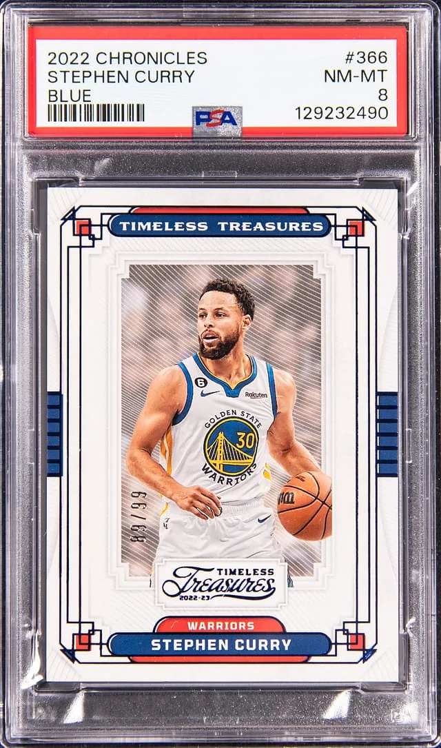 2022-23 Panini Chronicles Stephen Curry Blue #366 card image