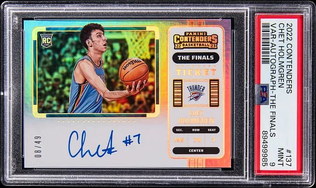 2022-23 Panini Contenders Chet Holmgreen Variant Autograph The Finals #137 card image