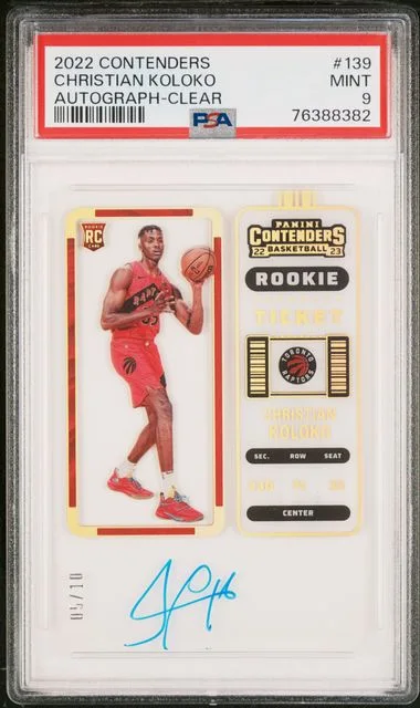 2022-23 Panini Contenders Christian Koloko Ticket Autograph Clear #139 card image