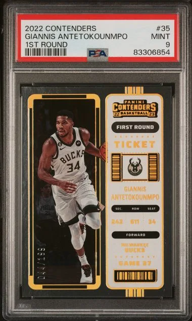 2022-23 Panini Contenders Giannis Antetokounmpo 1st Round Ticket #35 card image
